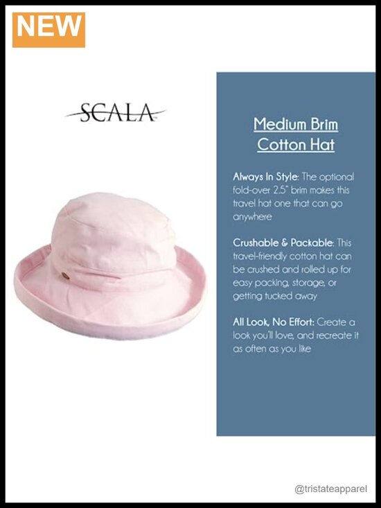Women\'s Medium Brim Cotton Sun Hat UPF 50+ Foldable main image 6